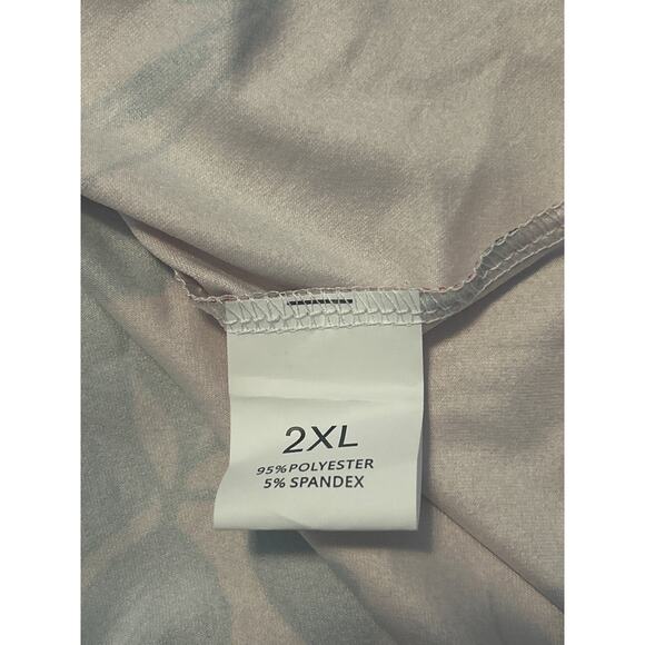 NWOT Women's Plus Size Tank Top Blouse V Neck Coral with Navy Print Size 2XL - Picture 3 of 5